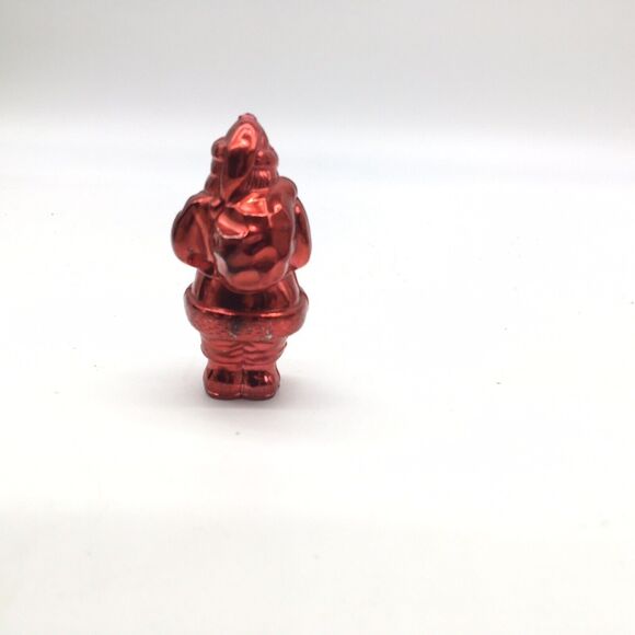 Vtg Mid Century Christmas Hard Plastic Celluloid Red Shiny Santa Figure Ornament - Picture 5 of 9